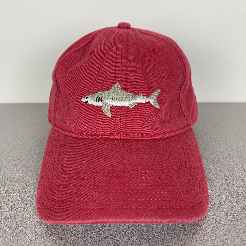 Harding Lane Shark Needlepoint Red Hat